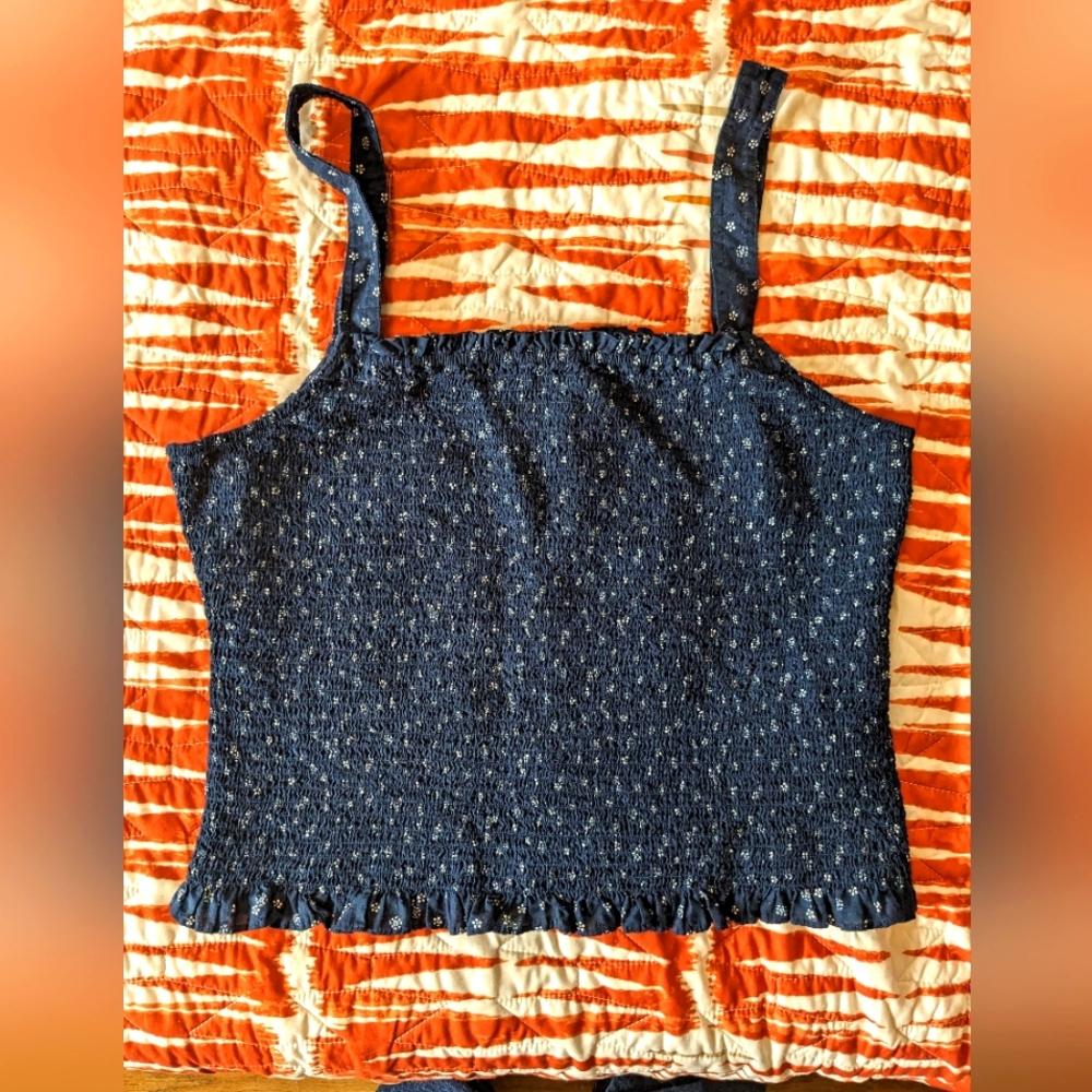 Madewell Lucie Smocked Tank Top, size XL